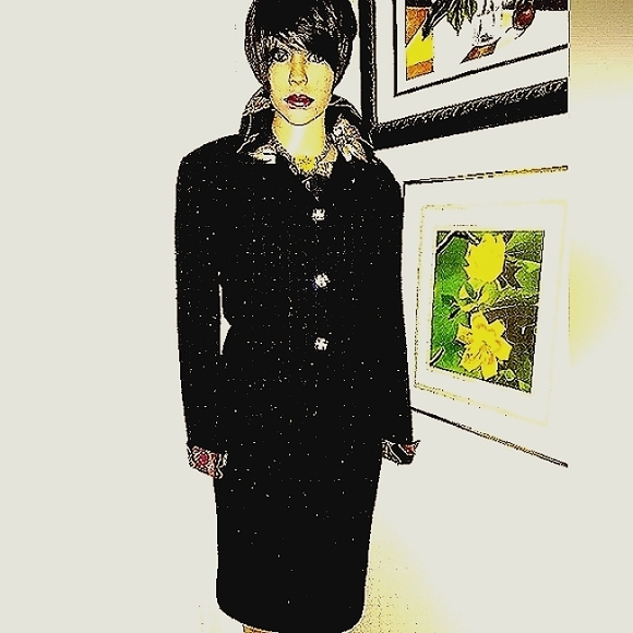 CHRISTIAN A. 12/14 VINTAGE WOOL SILK TWEED BOUCLE 3PC METALLIC SKIRT SUIT SET - Picture 15 of 15